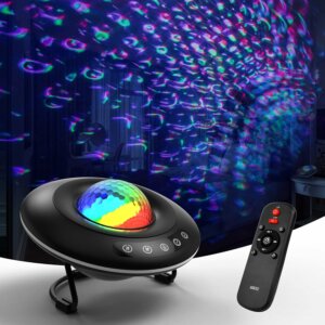 Projecteur UFO Galaxy avec minuterie, télécommande et haut-parleur Bluetooth-Free Import